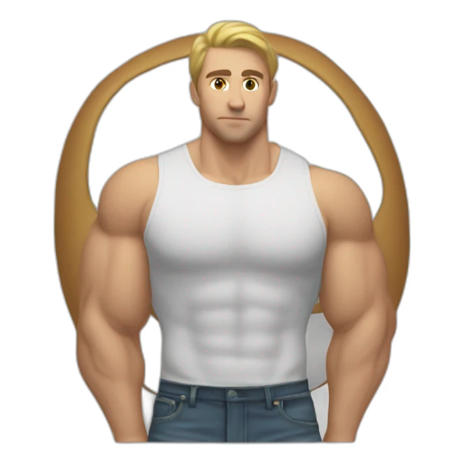 Caucasian Muscularmale large round butt sticker