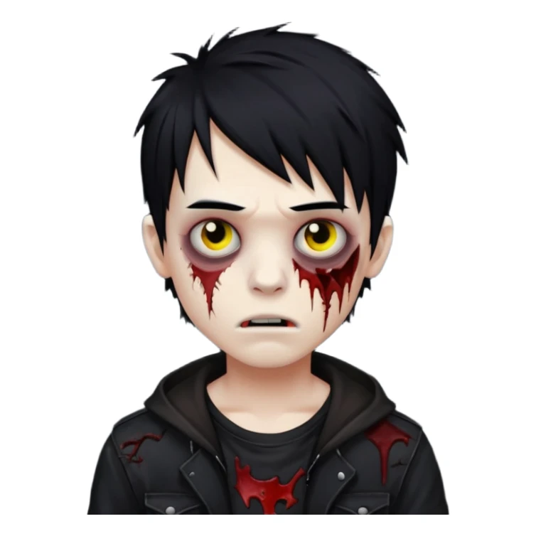 crie um menino zumbi emo sticker