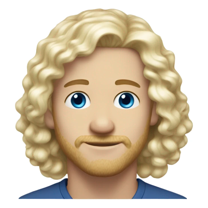 3/4 profile light curl blonde 30yo man blue eyed pale skin sticker