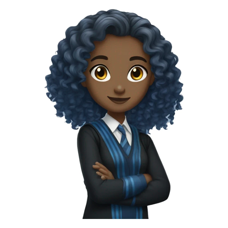 Ravenclaw girl loose curly hair  sticker