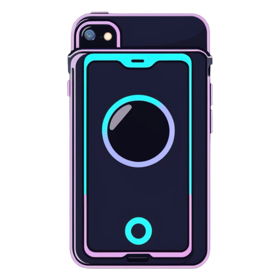 Advanced AI smartphone of the future with holographic projection, showing virtual assistant, mind-reading communication technology sticker