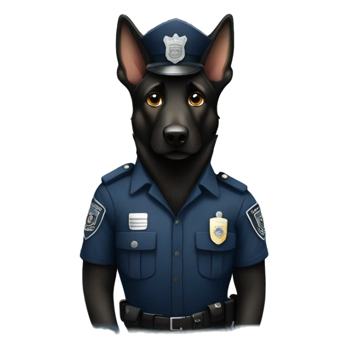 Black German Shepherd as a police officer sticker