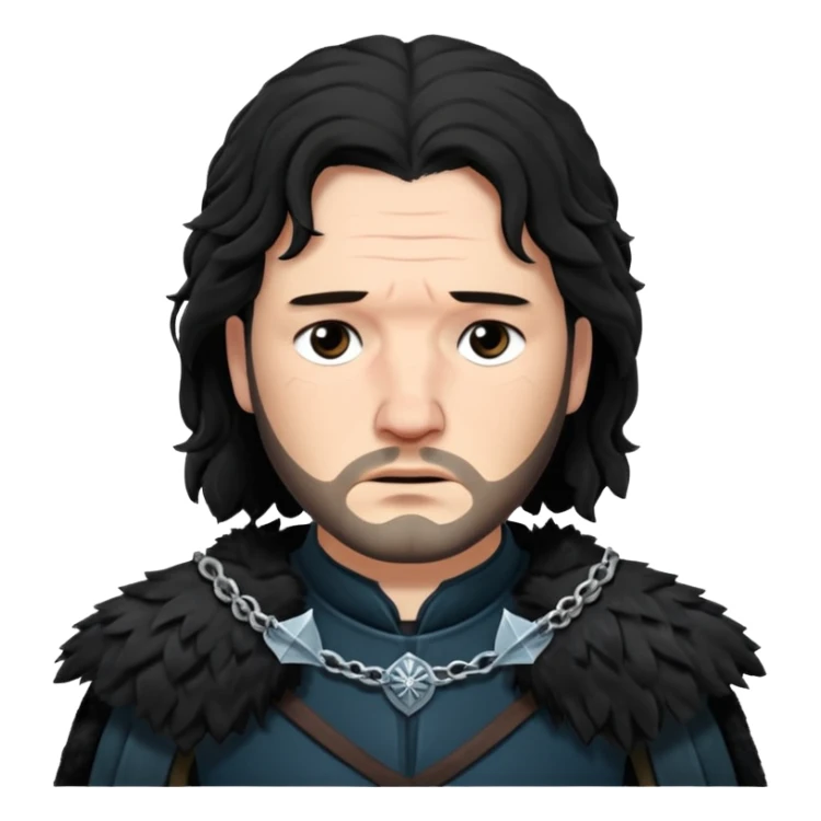 Jon Snow Sad middle age from Games of throne character face only younger sticker