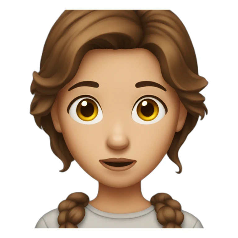 Brown Hair Girl Afraid sticker