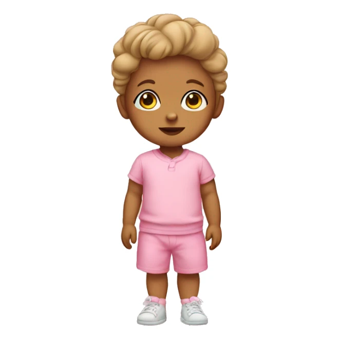 tan baby in pink clothes sticker
