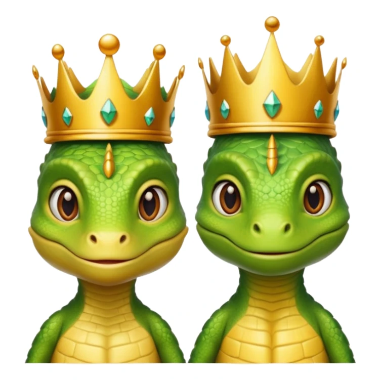 Female and male Lizard with crowns sticker
