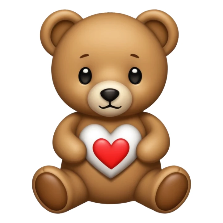 teddy bear with the words I love you written on it sticker