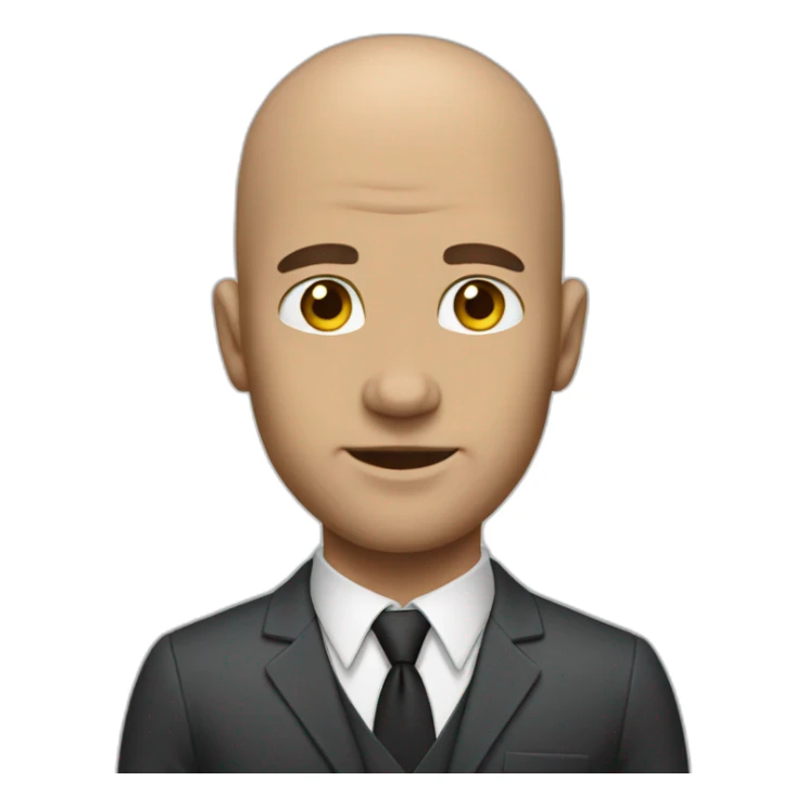 tall muscular bald guy in suit sticker