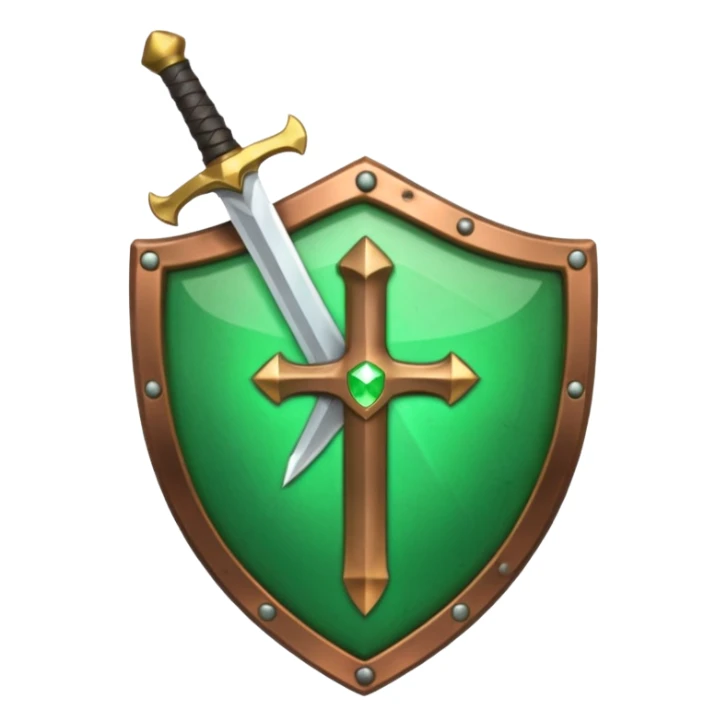 discord emoijis for a sword shield and healing icon in the same styler sticker