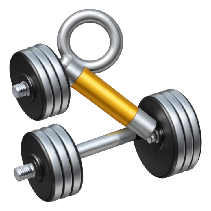 whistle next to a dumbbell sticker