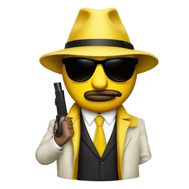 yellow suit mafia with bazooka and sunglasses sticker