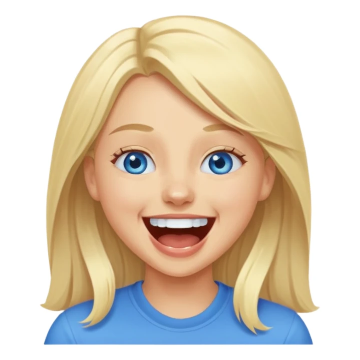 blue eyes blonde girl LAUGHING LOUDLY GIF sticker