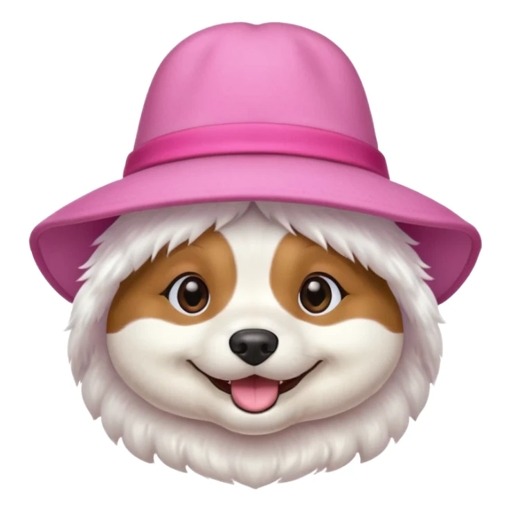 dog wearing big pink hat sticker
