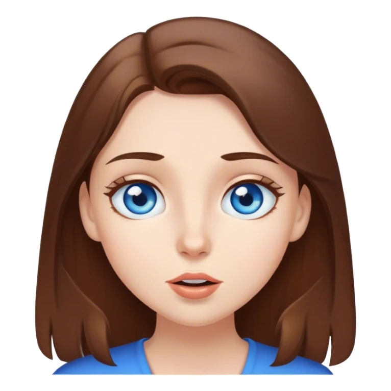White girl blue eyes brown hair gossiping sticker