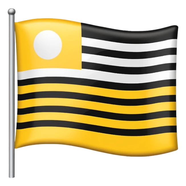 A flag emoji similar to German flag but replace color red with white sticker