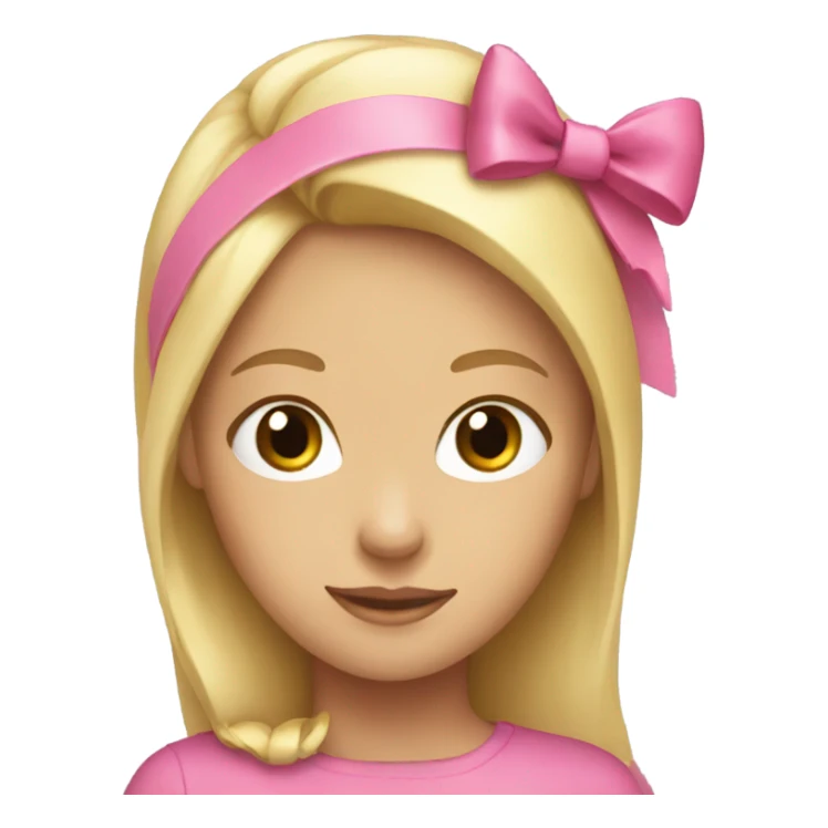 Blonde girl wearing a pink bow on her head  sticker
