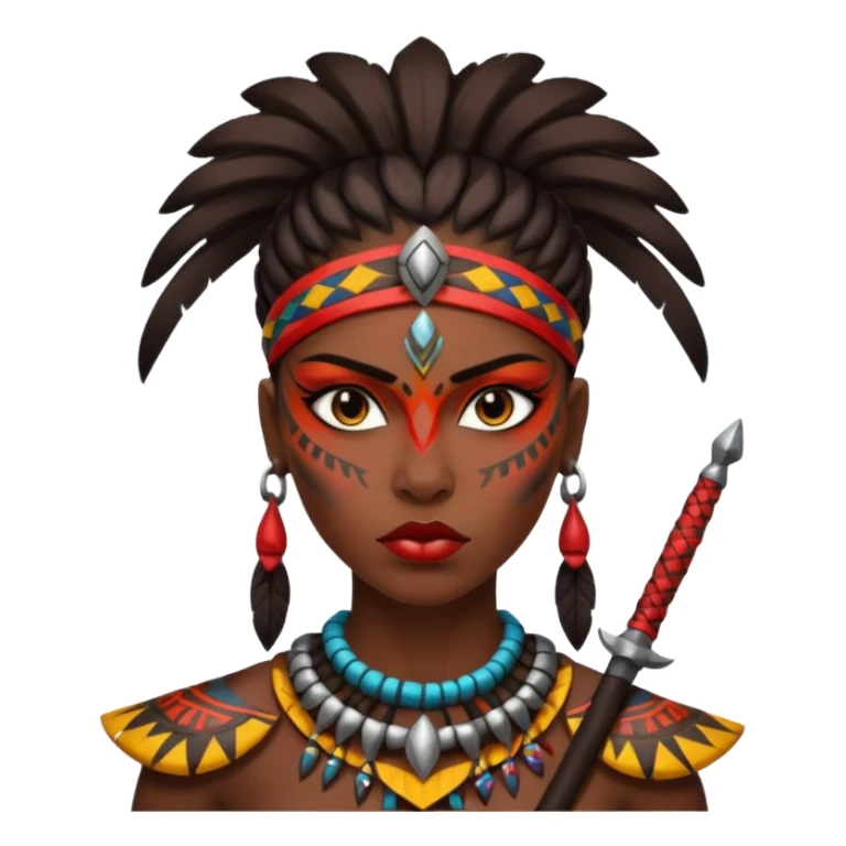 woman African warrior sticker