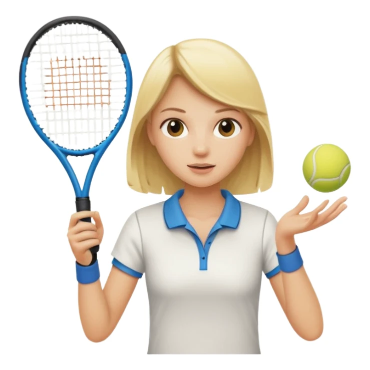 Blonde girl playing tennis sticker