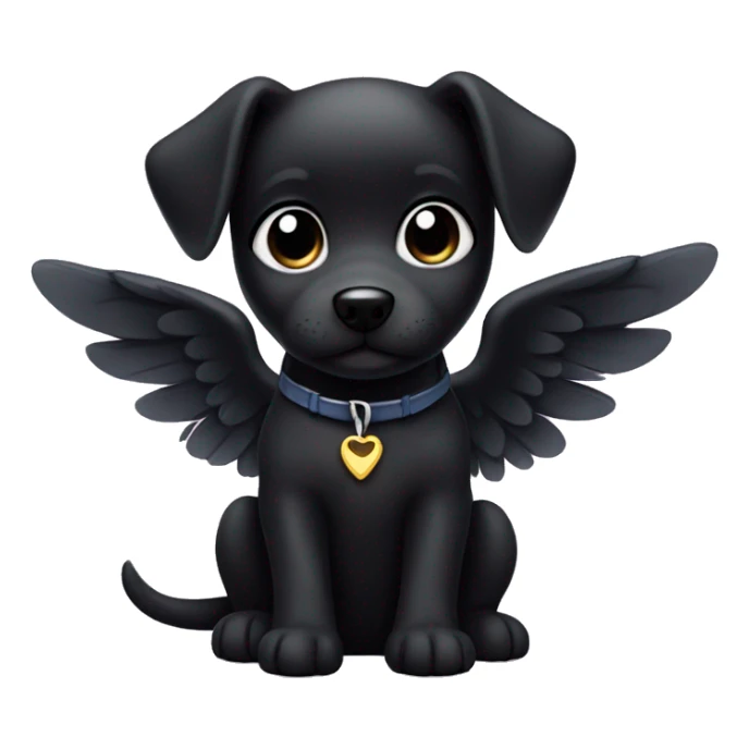 little black puppy with wings sticker