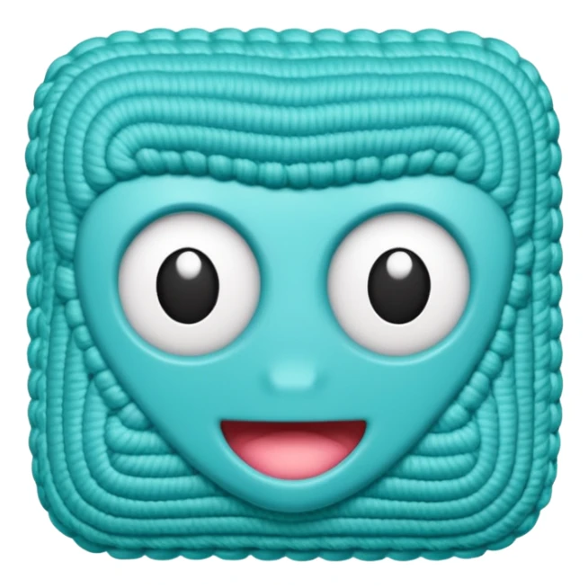 novelo de crochê na cor ciano sem rosto sticker