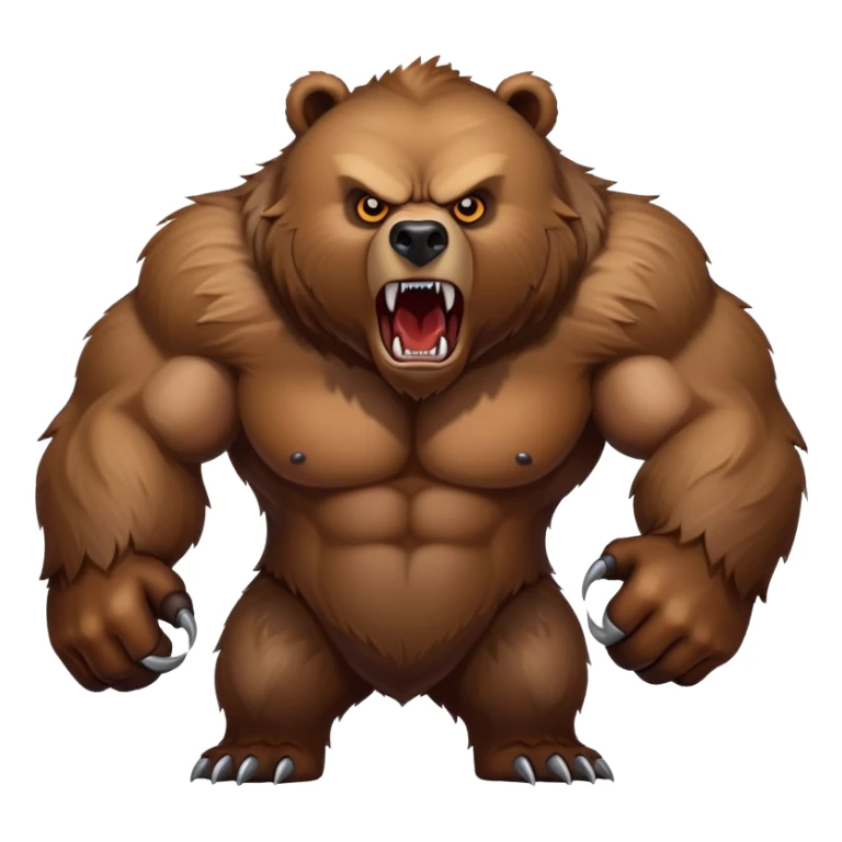 Tough wild grizzly bear with angry eyes, sharp teeth, and powerful stance sticker