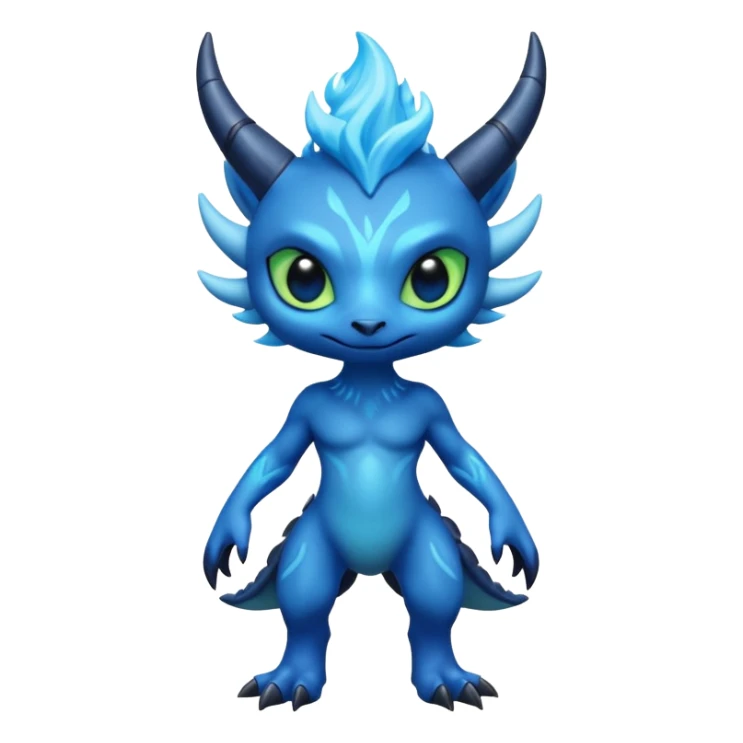 Shiny Dark Edgy  Aurorus-Inteleon-Amaura-Fakémon-hybrid-creature (full body)  sticker