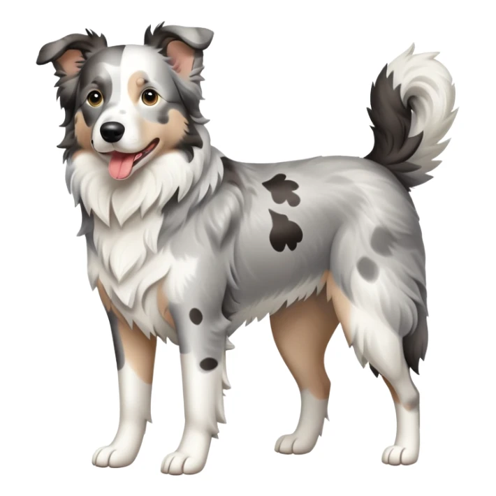 Grey spotted Merle Border Collie dog full body sticker