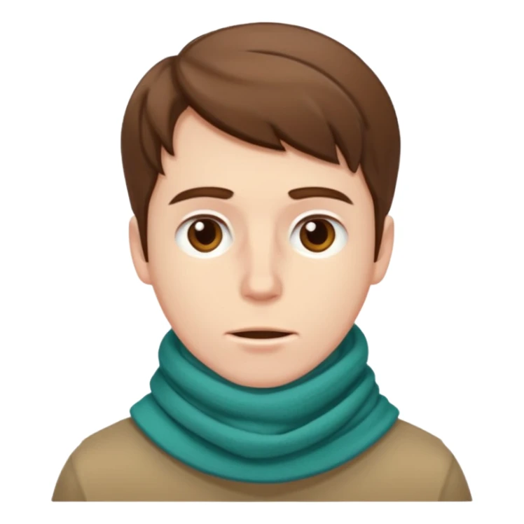 Sore throat for white brown hair guy
No fever - scarf sticker
