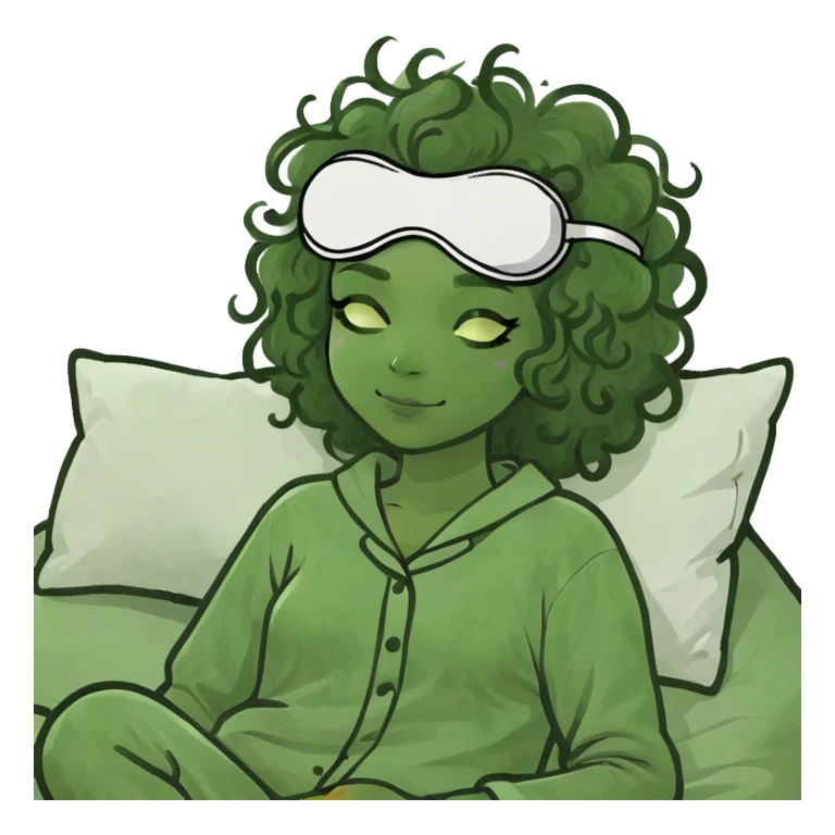 Blonde girl sleeping curly hair sticker