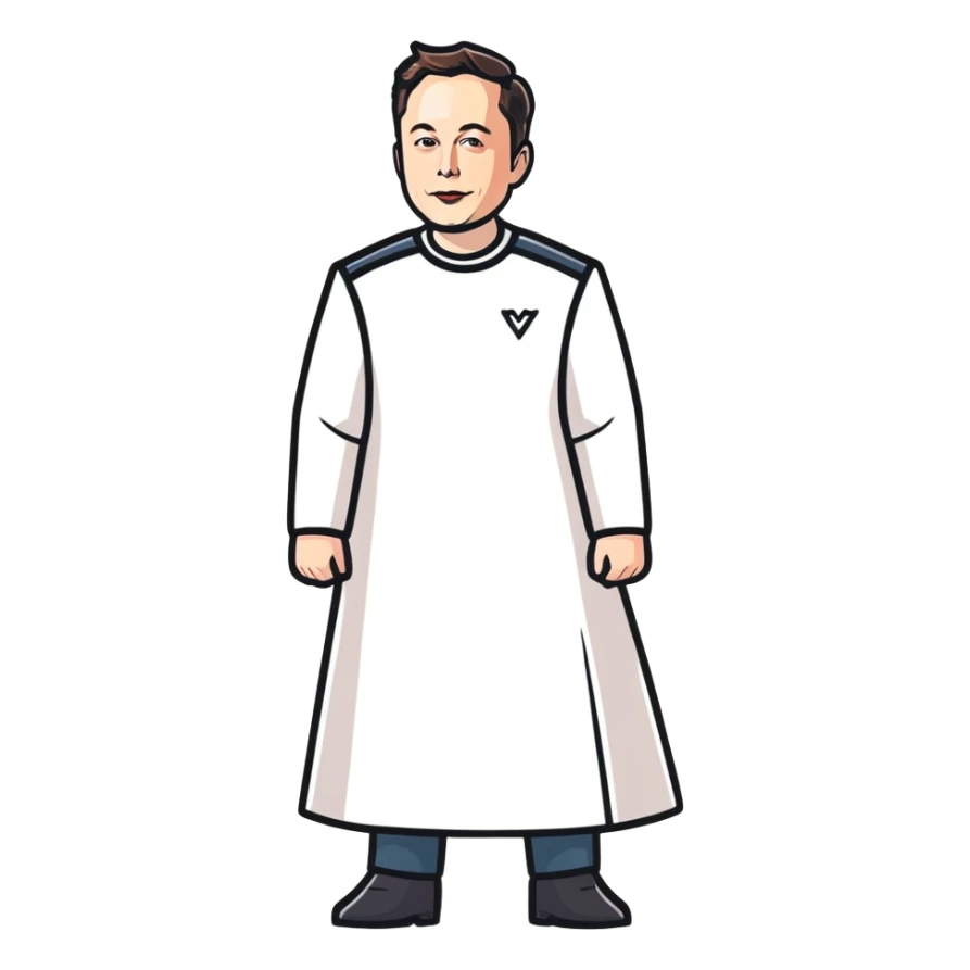 elon musk wearing a dress sticker