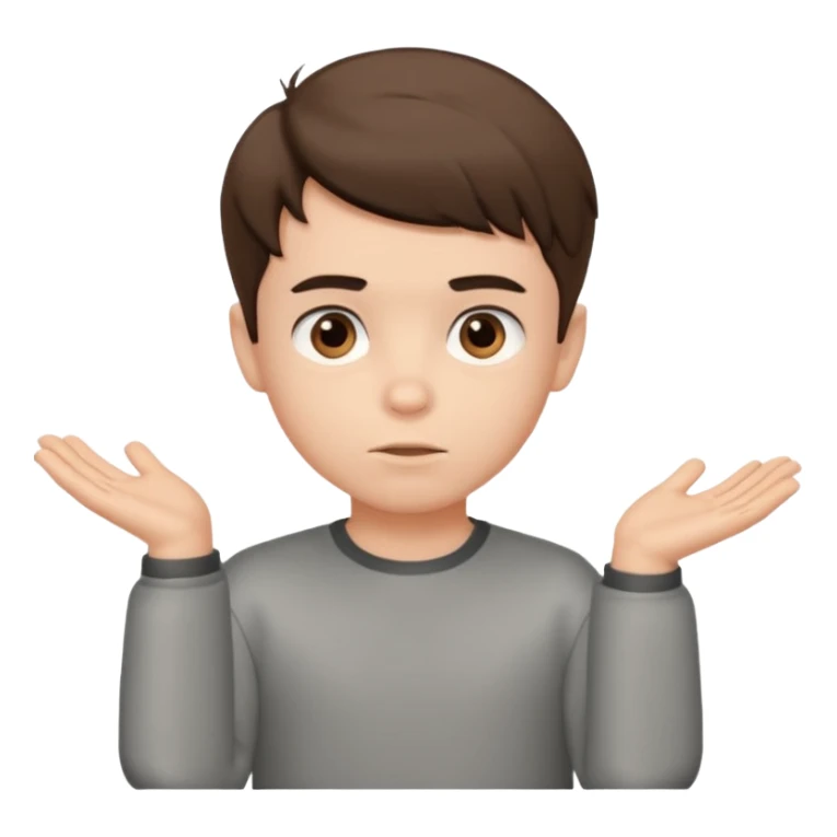 cute boy shrugging his shoulder, boy have good haircut puff style sticker