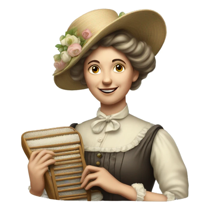 Victorian lady holding soap and washboard  sticker