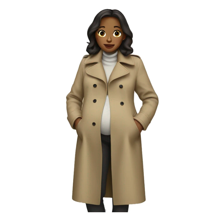 pregnant girl in trench coat sticker
