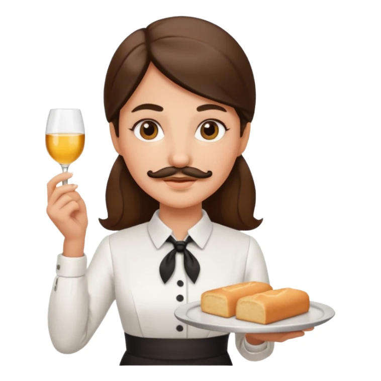 mustached waiter woman sticker