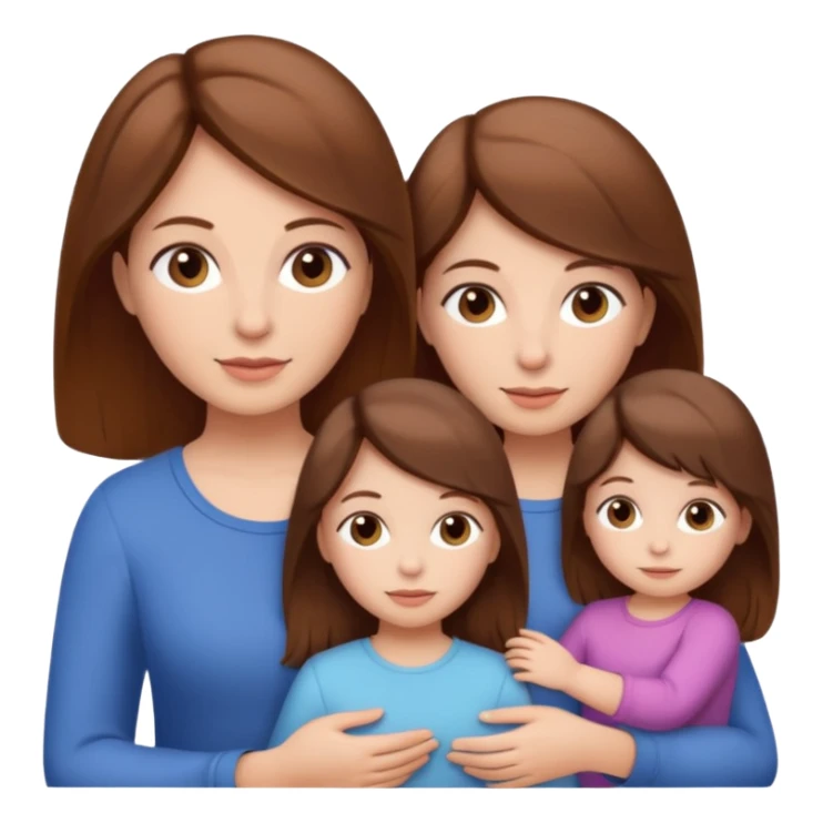 mom with twin girls sticker