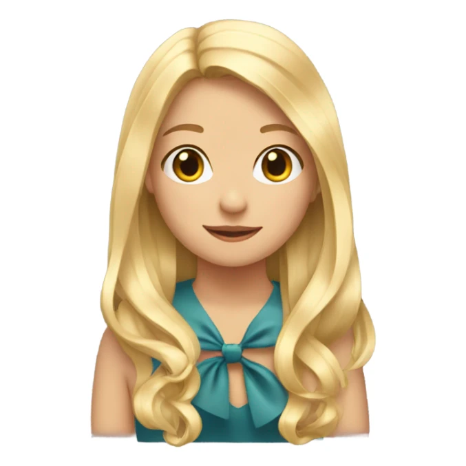Blonde hair girl with ribbon sticker