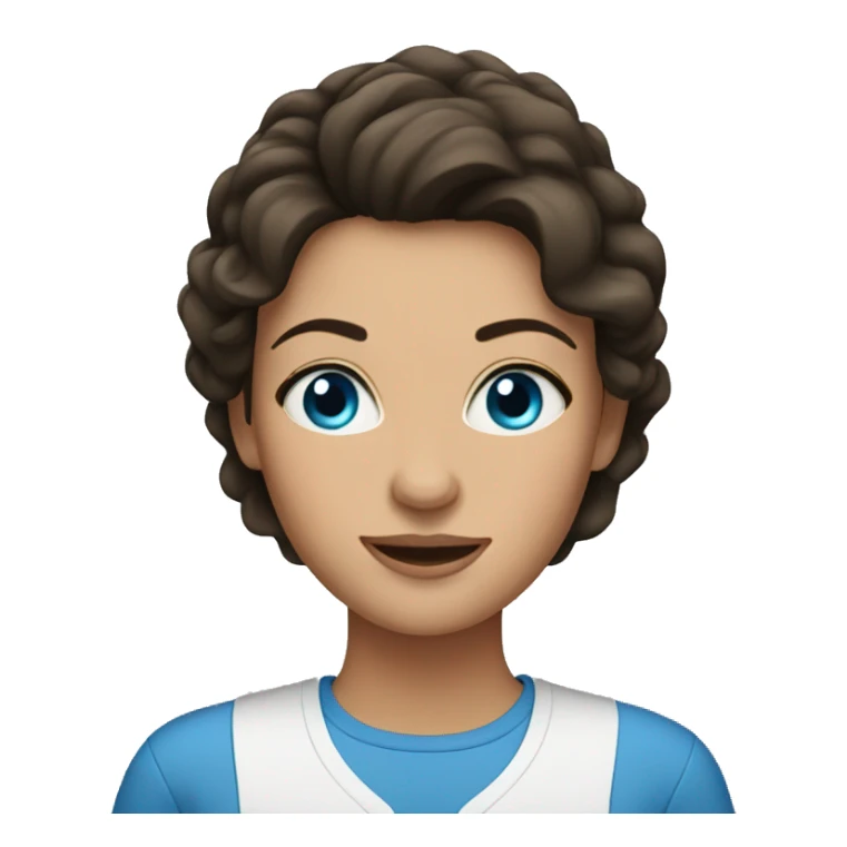 Brunette mom with blue eyes  sticker