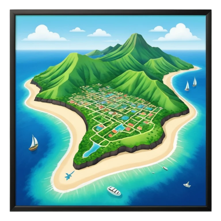 Guadeloupe dans sa forme géographique réelle, vue du dessus sticker