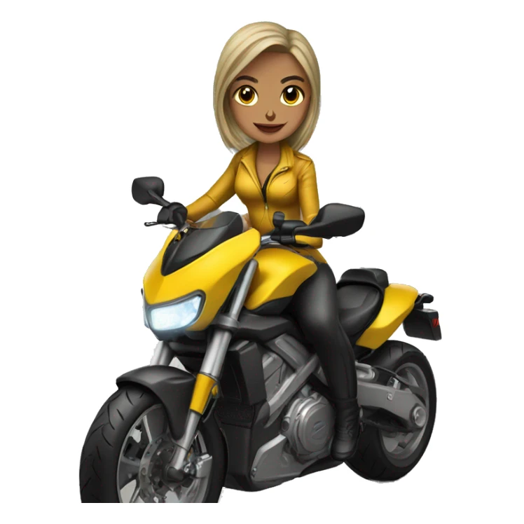 Woman and can am motocicleta amarilla sticker