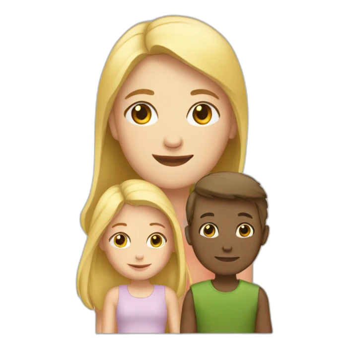 white Family of three one girl sticker