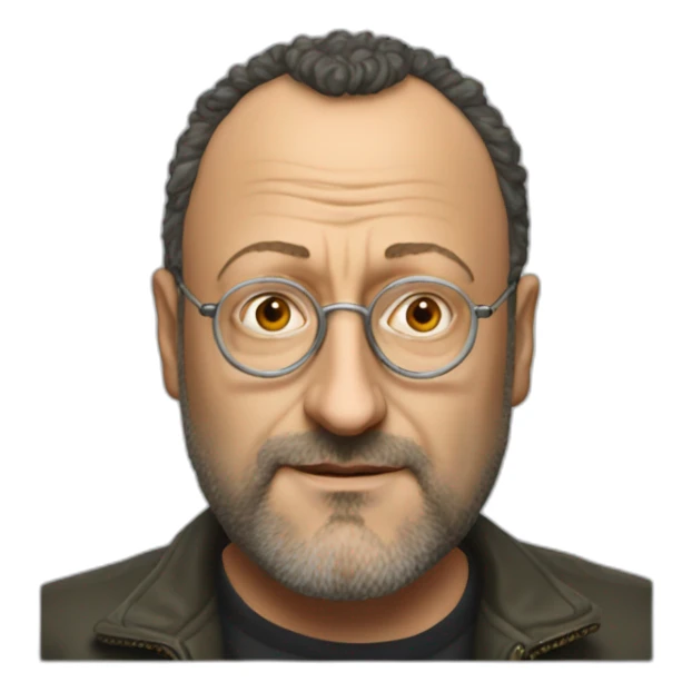Jean reno avec des cheveux frisés et sans lunette sticker