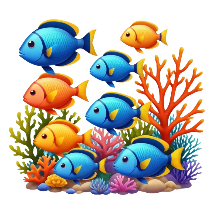 school of colorful tropical fish sticker
