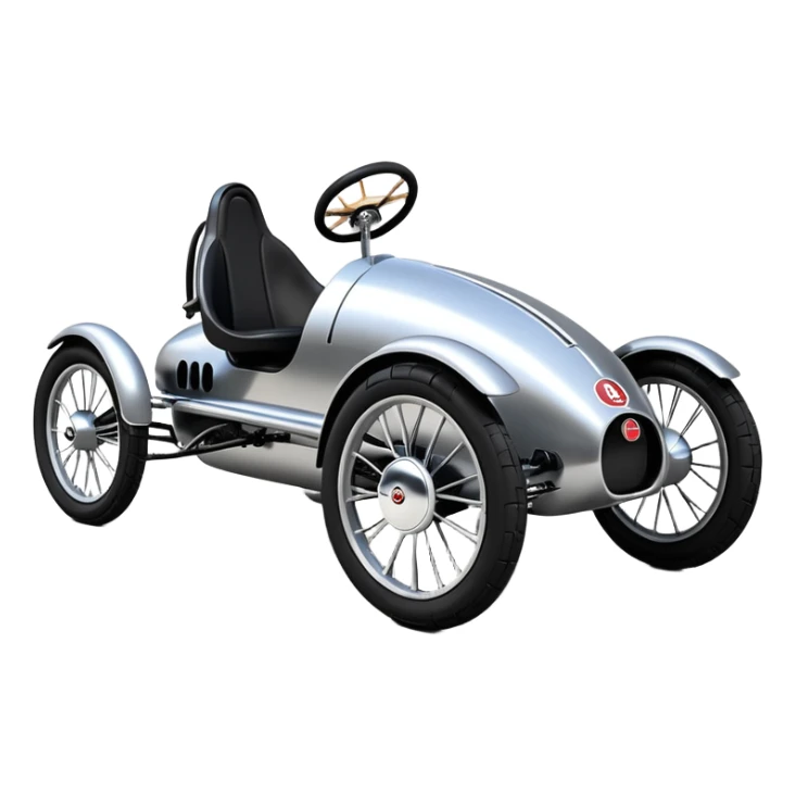 Dark Trooper’s 1931 Bugatti electric cyclekart with advanced rugged independent suspension, power steering a  sticker
