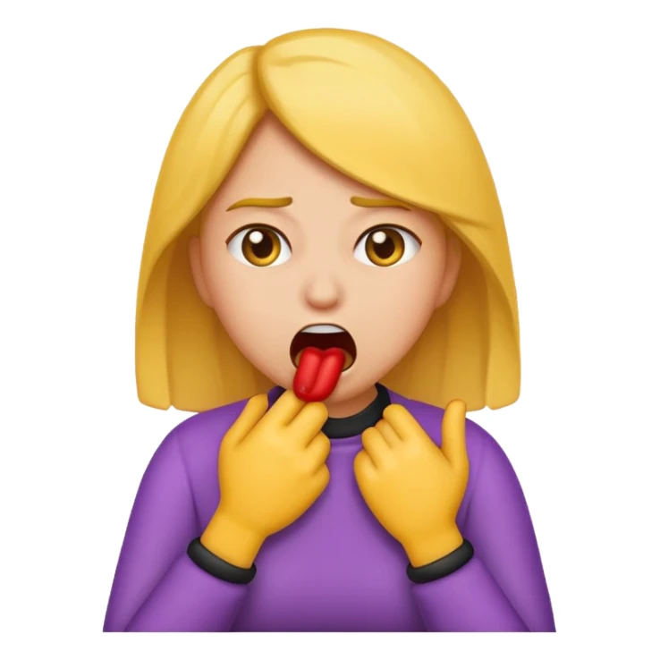 Women emoji choking herself  sticker