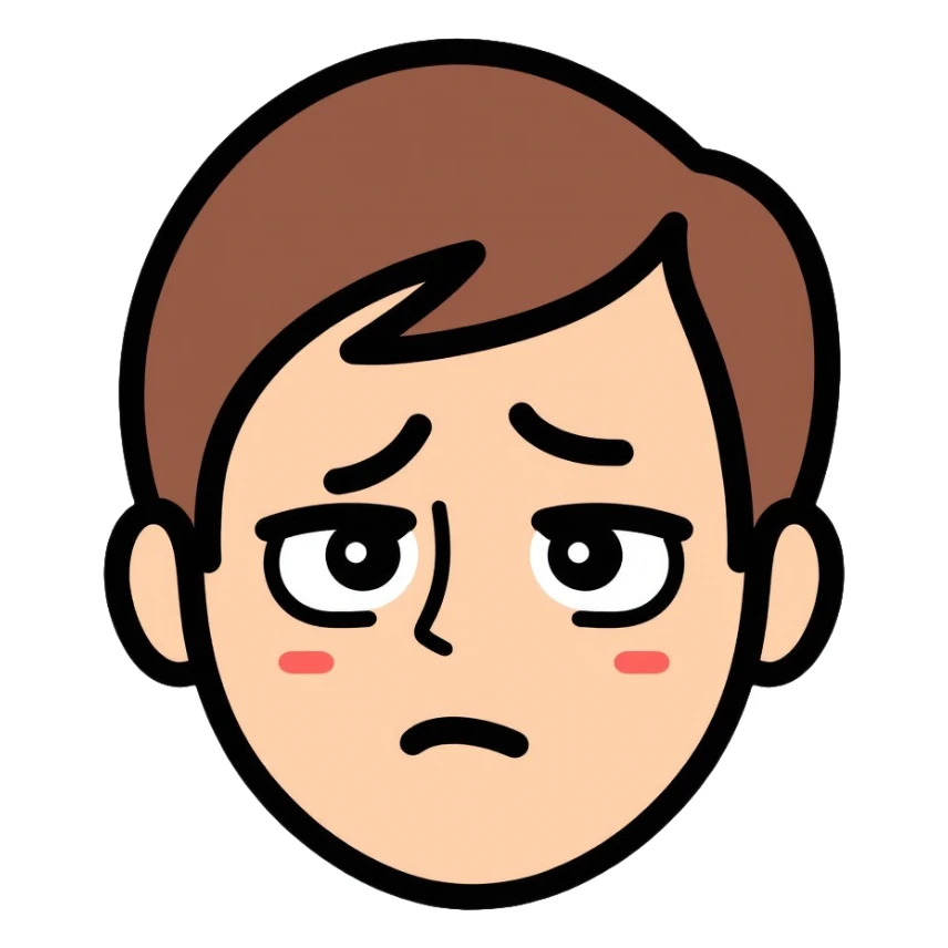 Tired exhausted face with droopy eyes sticker