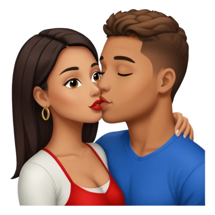 Tefi Valenzuela Peru Instagram Model kissing Josh King Madrid sticker