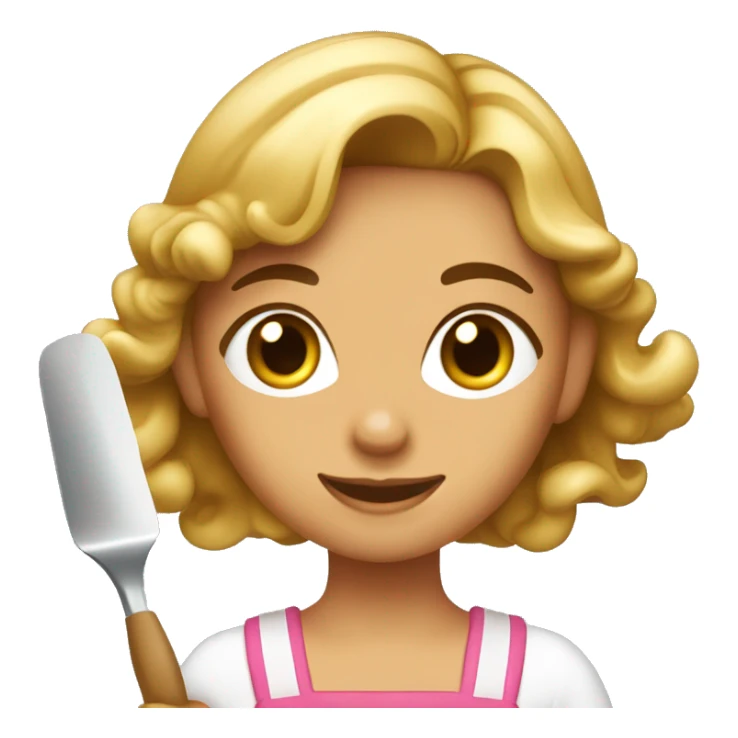 jeune fille patissiere avec une spatule sticker
