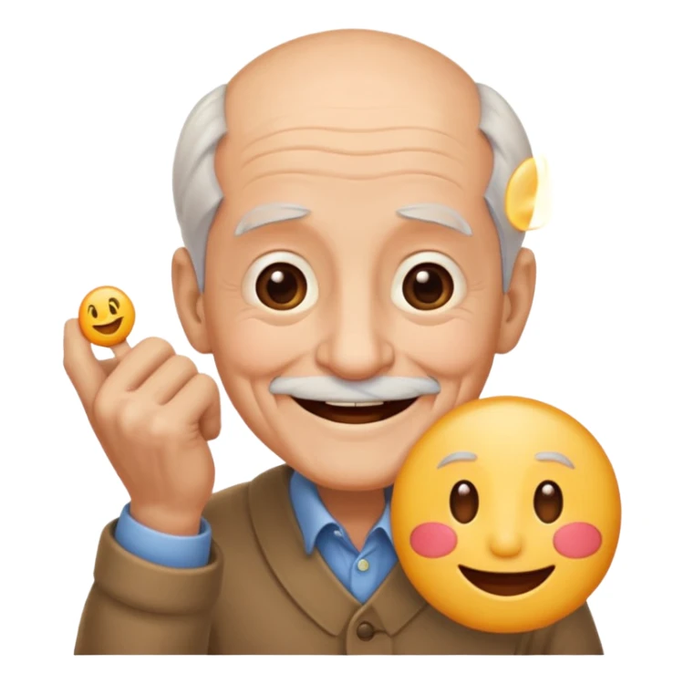Puedes  hacer un abuelo en emoji sticker