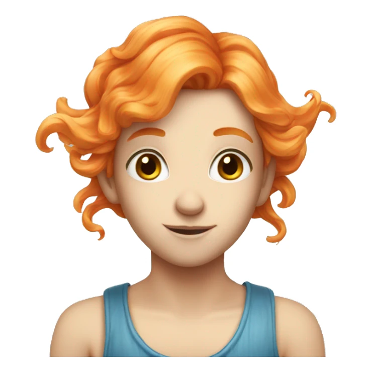 Orange hair blue eyes fairy sticker