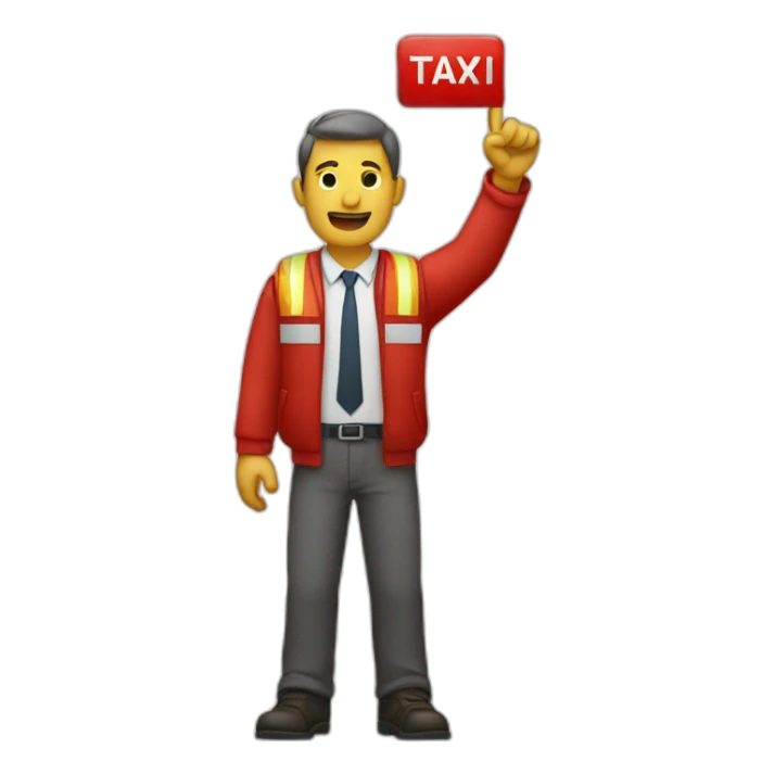 man raising his arm for a taxi with a red armband sticker